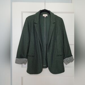 Skies Are Blue Asa Knit Blazer in Green